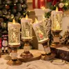 Garden Decorations Christmas Electronic Candle Water-Filled Scene Interior Crystal Snow Natale Garden Decoration Desktop Ornaments Gifts Home Decor 231124