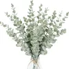 Dekorative Blumen, 1 Stück, goldenes Eukalyptus-Kunstblatt, einzeln, 38 cm, Hochzeit, falsche grüne Heimblume