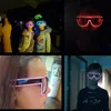 Autres fournitures de fête de fête 1PC Clignotant EL Fil LED Lunettes Lumineux Éclairage Décoratif Classique Nouveauté Cadeau Bright LED Light Up SunGlasses 231124