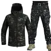 Men's Tracksuits Men Overalls Military Sets Clothes Tactical Workout Straight Pant Winter Male Many Pockets Cargo Tops Hiking Jogging