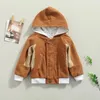 ジャケット幼児ベイビーコーデュロイジャケットファッション長袖ブロックジップアップパーカーコートの男の子のためのコート