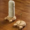 Craft Tools Yarn Holder Wooden Spinning Knitting Beginner Crochet Accessories Stand Sewing Thread Spool Wool Ball Winder Rotation 231124