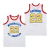 Movie MCDONALDS Basketball Jersey ALL AMERICAN Vince Carter 15 LEBRON JAMES 32 LONZO BALL 2 Carmelo 22 MAGIC JOHNSON BRYANT 33 Stitched Blue White Orange College