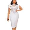 الملابس العرقية الصيف أنيقة أفريقيا النساء بلا أكمام بوليستر بيضاء بطول الفستان الأفريقي للنساء S-3XL الملابس الأفريقية 230425