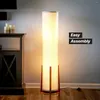 Floor Lamps LED Lamp 48 Inches Tall With Wood Frame Asian Design For Bedroom Decorative Shade Living Rooms &amp