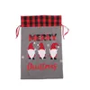 Shopping Bags Est 3 Colors Christmas Candy Bag Santa Clause Print Gift Storage Package With Drawstring For Snacks Gray/Beige/Red