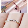 Anelli a grappolo Moda di lusso Oro Argento Rosa Colori per le donne Gioielli di fidanzamento con anello nuziale in zicron bianco intarsiato in metallo alla moda