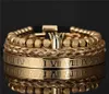 3st Set Luxury Romera Royal Crown Charm Armband Men rostfritt stål Geometri Pulseiras Öppna justerbara armband Par smycken G4994107