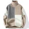 Męskie swetry norkowe męskie sweter SWEAT FAUX Modna Wysokiej jakości dzianinowa szyja na dzianina dla mężczyzn