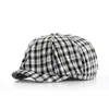 Casquette octogonale en tissu à carreaux coton mélanges Plaid hommes décontracté gavroche casquettes artistique rétro béret chapeau mode Hip Hop casquettes Gorras