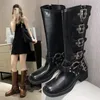Knee 566 Woman Boots High Platfrom Studded Spring Summer Knight Combat Gothic Elegant Medium Heel Women's Shoes Motorcycle Footwear 231124