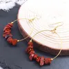 Stud Earrings Irregular Bloodstone Beaded Dangle Women Stainless Steel Gold Color Boho Drop Earring Handmade Jewelry Gifts ESG152S04