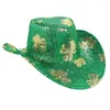 Berretti per adulti irlandesi Patricks Day Cappello da cowboy Donna Cappelli da donna Carnevale Halloween Festa di Natale Costume da vestire