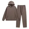 Men Sportswear Solid Color Long Sleeve Fleece Sweatshirt Sets Two Pieces Rrepresentd Tracksuit Man Oversize