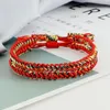 Strand 2 pezzi/set buddista tibetano fortunato braccialetti di corda fascino uomini donne fatti a mano regolabile filo intrecciato braccialetto regalo di Natale