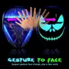 Máscaras de fiesta Máscara de Halloween LED Bluetooth RGB Light Up Display DIY P o Edición Máscara Texto animado Broma Concierto 231124