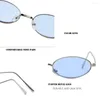 Lunettes de soleil Homadore petites nuances ovales monture en métal mignon rétro Design femmes lunettes de fête polarisées Anti lumière bleue