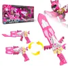 Figuras de brinquedos de ação Três modos Mini Force Transformation Sword s com som e luz Miniforce x Arma de deformação 230426