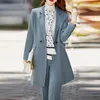 Women's Suits Blazers Japan and South Korea fashion clothing autumn and winter fashion green large women's suit business office suit 2-piece professio 230426