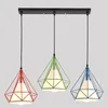 Lampy wisiork Nordic Modern Macaron Color Lampa z kutego żelaza Retro LED LED E27 Industrial Style Restaurant Bar Cafe