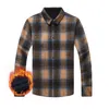 Men's Casual Shirts Men Lined Flannel Shirt Classic Design Vintage Warm Thick Jacket Male Winter Rugged Plaid Button Up Clothing