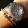 Wristwatches Gold Watch Women Geneva Lady Quartz-Watch Gifts For Girl Stainless Steel Full Rhinestone