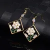 Brincos dangledas de água doce natural pérola peridoto contraste colorido costurado 14k feito artesanal para mulheres meninas