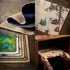 Tea Napkins Linen Zen Mat Towel Cloth Table Flag Chinese Style Insulation Pad Qianlijiangshan Rectangle 49X30CM 6Models