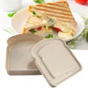 Set di stoviglie Bento Box in plastica tinta unita a forma di toast Custodia per sandwich Grande capacità anti-deformata Contenitore di buona tenuta per picnic