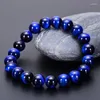 Strand Top Grade Natural Azul Profundo Olho de Tigre Semi Gem Stone Beads Requintado Jóias Fazendo Pulseira Diy Para Mulheres Homens