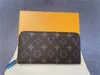 2024 TOP Fashion women wallet PU Leather wallet single zipper wallets lady ladies long classical purse with card 60017 orange box