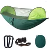 Lägermöbler snabböppnande camping hängmatta med myggnät svängande anti-rollover sovande ljus bärbara hängande hängmattor