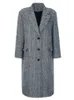 Женское полушерстяное пальто Элегантное толстое пальто «елочка» 2023 Осень-зима Пальто Офисная женская верхняя одежда Женская мода Ретро-пальто для женщин 231124