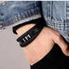 Bangle roestvrij staal zwart meerlaagse lederen armband voor mannen magnetische sluiting knop vintage vlecht luxe high-end sieraden