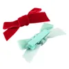 3.2 inch Baby Girls Hairpins Hair Accessories Fashion Velvet Ribbon Bows Hairgrips Kids Whole Wrapped Hair Clips Barrettes