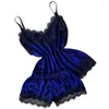 Womens Sleepwear Pajamas Set Women Sexy Lingerie 2 Pieces Summer Camisole Bow Shorts Tops Velvet Pijama Lenceria Sensual Mujer