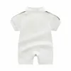 Ensembles de vêtements Nouveau-né Bébé Barboteuses Filles et Garçon À Manches Courtes Coton Vêtements Designer Marque Lettre Imprimer Infantile Barboteuse Enfants Pyjamas