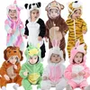 Piżama kigurumi piżama dla dzieci zwierzęcy panda jednorożec tygrys onesie dziecięce kombinezon zimowy kostium Flanel dla dziewczynki ropa bebe 231124