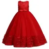 Flickklänningar Flower Girls Elegant Wedding Dress for Princess Party Pageant Formal First Feast Evening Gown 4-12y