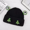 Berets Korean Cartoon Frog Knitted Wool Hat Autumn Winter Cute All-match Casual Warm Skullies Beanie Bonnet Tide Outdoor Ski Cap