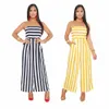 Kvinnors jumpsuits rompers Summer Stripe Tube Rompers Womens Jumpsuit Plus Size Jumpsuits for Women 230426