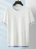 T-shirt da uomo Uomo Summer Fashion Maglietta a maniche corte T-shirt da uomo Streetwear Girocollo T-shirt da uomo T-shirt solida in seta di ghiaccio Abbigliamento G175 230426
