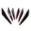 6pcs Universal Black Gloss Car Styling Accessories Auto Front Bumper Lip Rubber Fin Splitter Spoiler Canard Valence Body Sticker