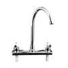 Keukenkranen RV Dubbele handgreep Basin kraan Tik Silver Single Hole Water Torneira Cozinha Cold and Mixer