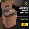 Cubo de basura inteligente de 16L, cubo de basura con Sensor automático con iluminación de luz nocturna, cubo de basura electrónico para el hogar para cocina y baño