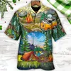 Casual shirts voor heren heren shirt zomer Hawaiiaanse grafische prints gitaar gitaar turndown kaki vakantie korte sleeveapparel tropical mode soft