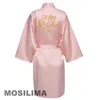 Equipe de festas de casamento para dormir feminino Robe no noiva Kimono cetim pijamas dama de honra Bathrobe sp062women's