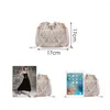 Shoulder Bags Bags Brand High Quality Designer Bucket Bag Wool Handbags Beading Lady Purses Clutches Messenger Chain Small Totes