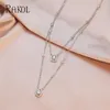 Pendant Necklaces RAKOL Double Layer Droplet Shape For Women Drop Shaped Zircon Choker Female Beach Chest Chain Charms Jewelry