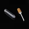 200pcs 5ml Empty Natural Bamboo Lip Gloss Tubes DIY Lip Balm Bottles Vials Cosmetic Makeup Travel Containers with Wand